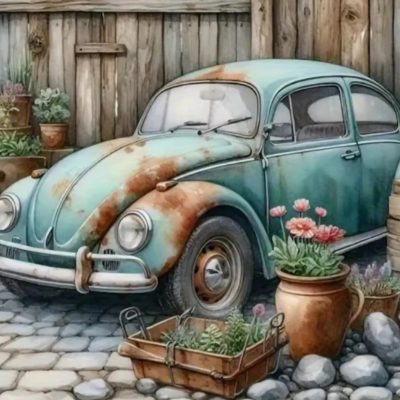 R41834 bil bubbla 50x40cm rund pärla