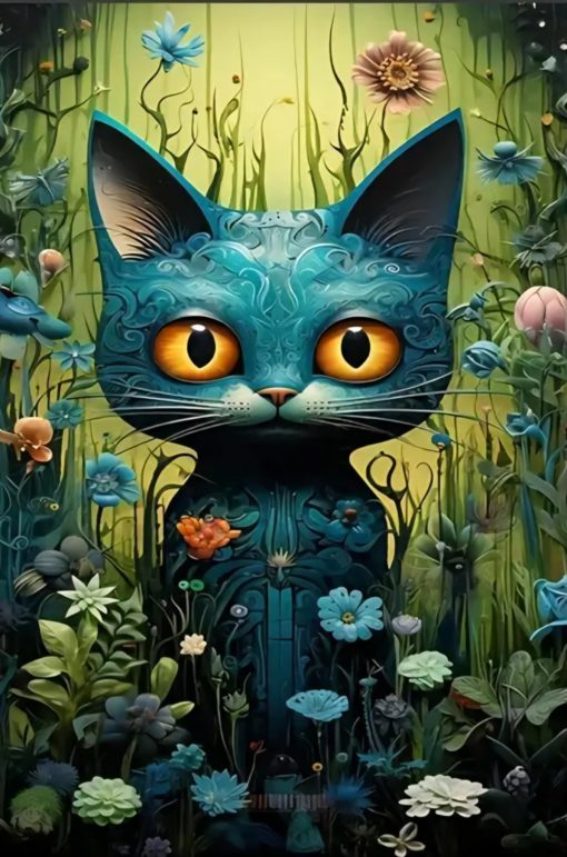 R41400 katt 40x50cm rund pärla