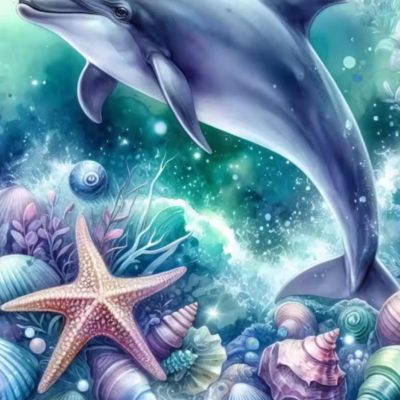 S50750 40x50cm delfin fyrkantig pärla