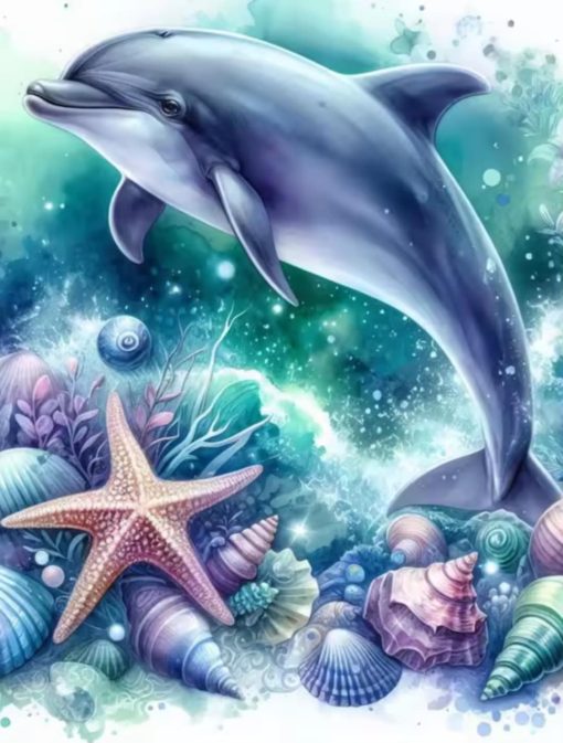 S50750 40x50cm delfin fyrkantig pärla