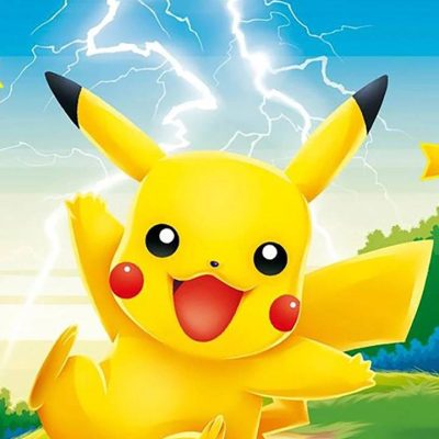 R41888 Pikatchu 30x40cm rund pärla