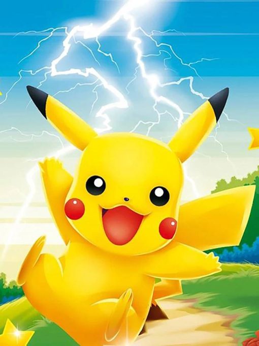 R41888 Pikatchu 30x40cm rund pärla