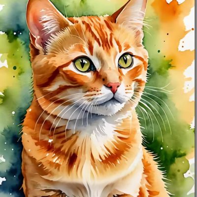 S50767 40x50cm orange katt fyrkantig pärla