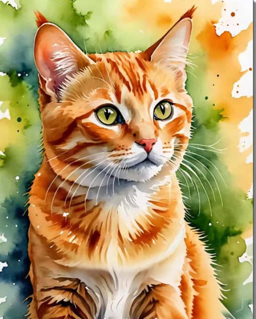 S50767 40x50cm orange katt fyrkantig pärla