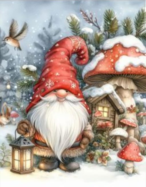 S49337 40x50cm tomte lykta jul fyrkantig pärla