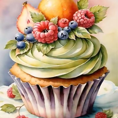 S50762 40x50cm cupcake mintgrön fyrkantig pärla