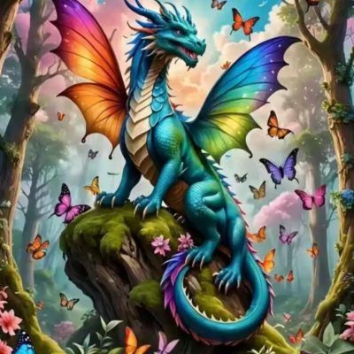 S50758 40x50cm fantasy drake fyrkantig pärla