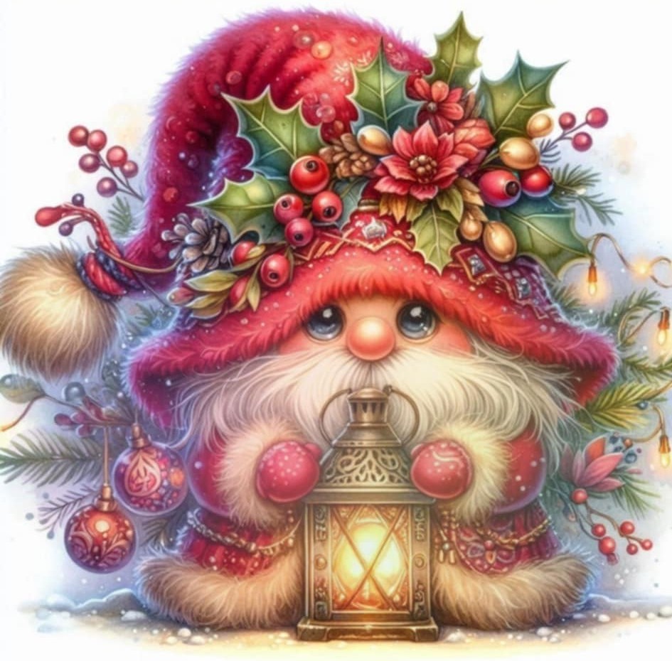 R41924 startkit tomte med lykta 20x20cm rund