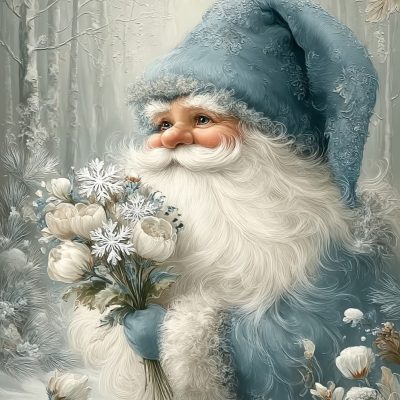 S50902 40x50cm jul tomte äldre fyrkantig pärla