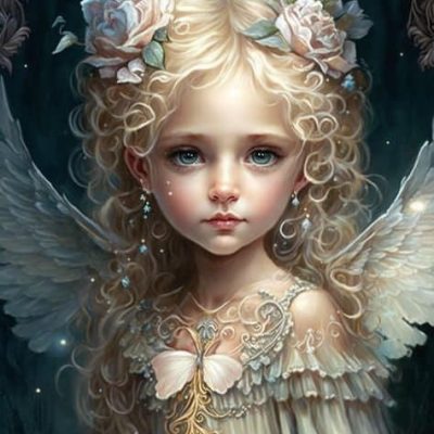 S50900 40x50cm ängel vingar fyrkantig pärla