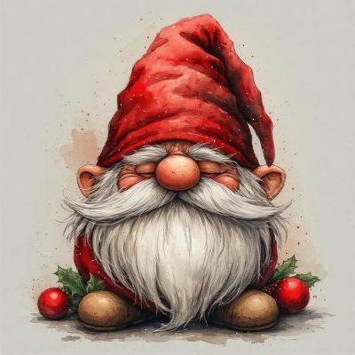 S50896 40x50cm jul tomte vätte fyrkantig pärla