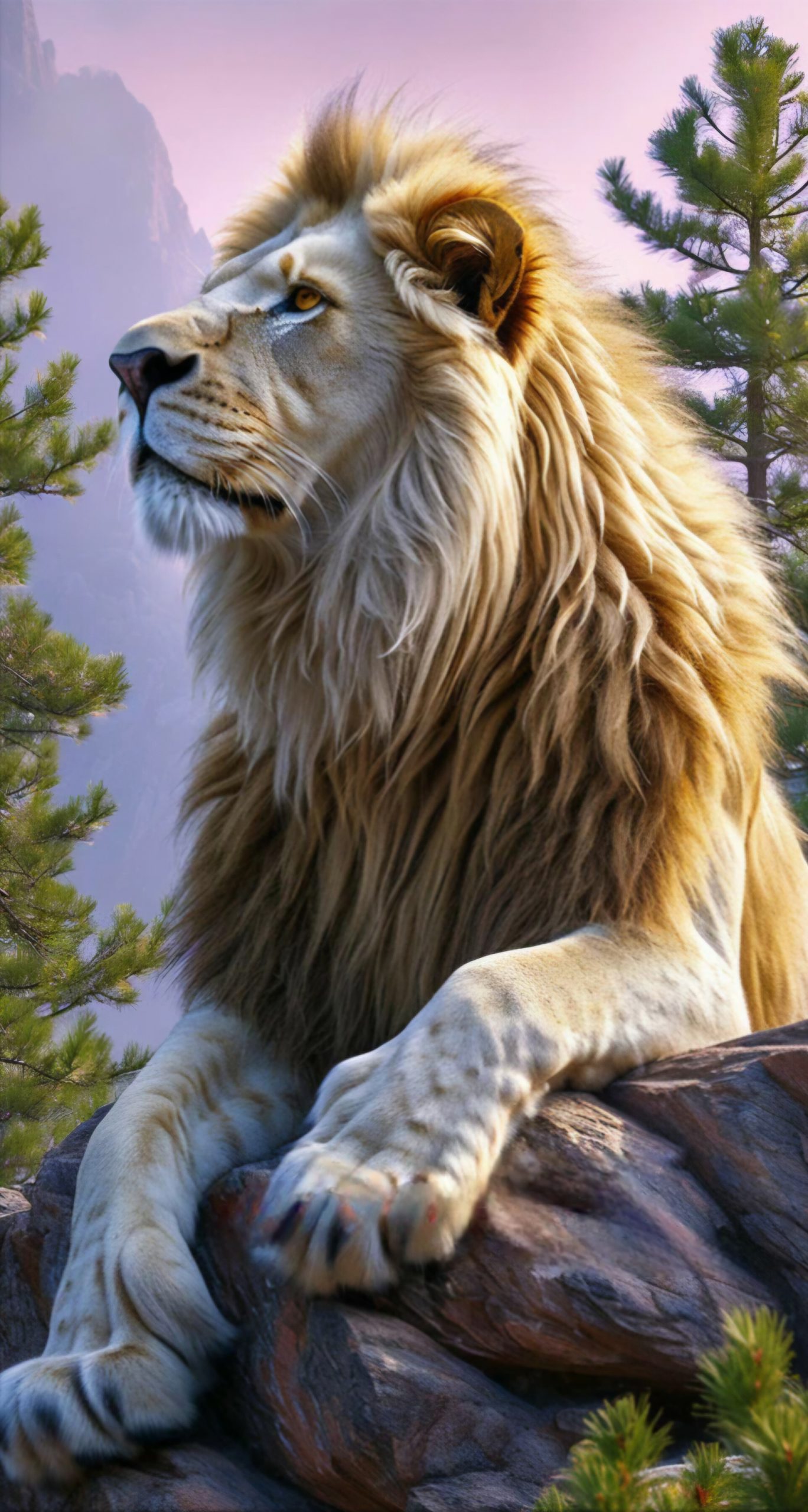 Diamant tavla lejon 50x70cm fyrkantig pärla