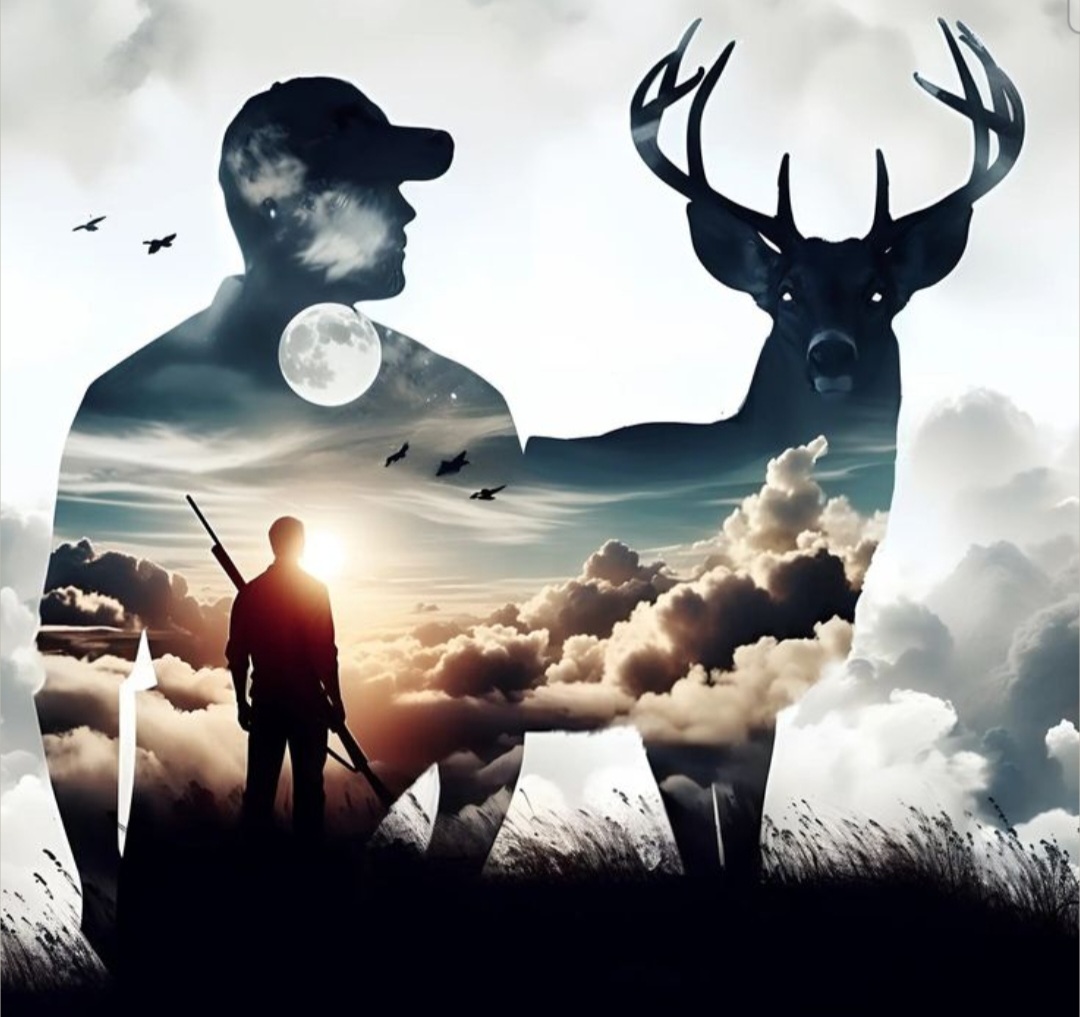 Diamant tavla jägare 70x50cm fyrkantig pärla