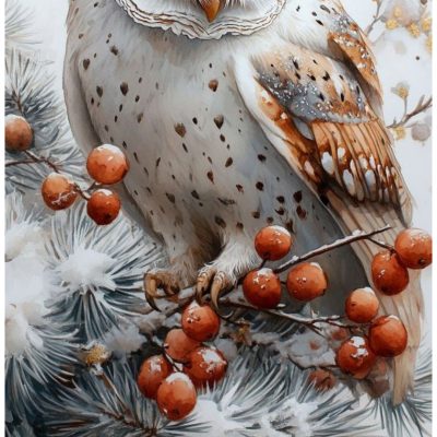 Diamond painting 40x50cm uggla bär fyrkantig pärla