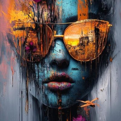 Diamond painting 40x50cm graffiti brud sol fyrkantig pärla