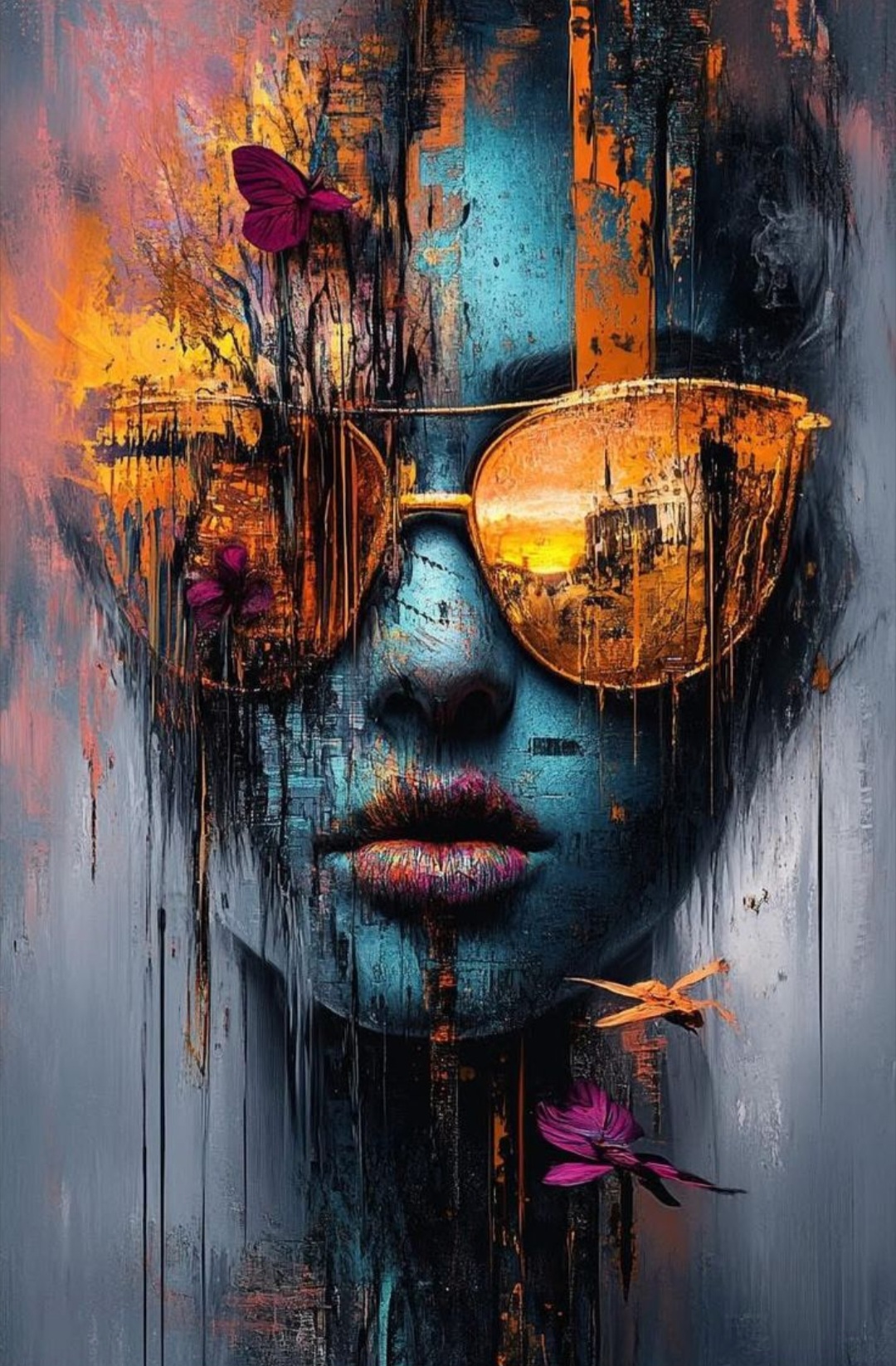 Diamond painting 40x50cm graffiti brud sol fyrkantig pärla