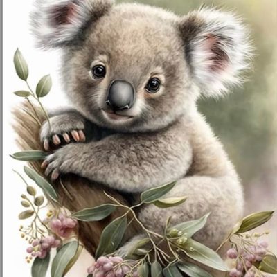 Diamond painting 40x50cm koala fyrkantig pärla