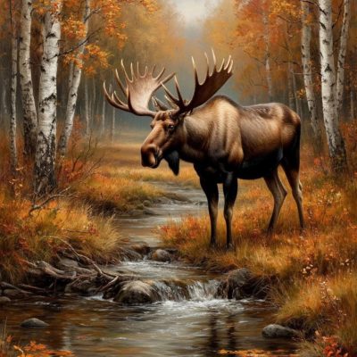 Diamond painting 40x50cm älg fyrkantig pärla