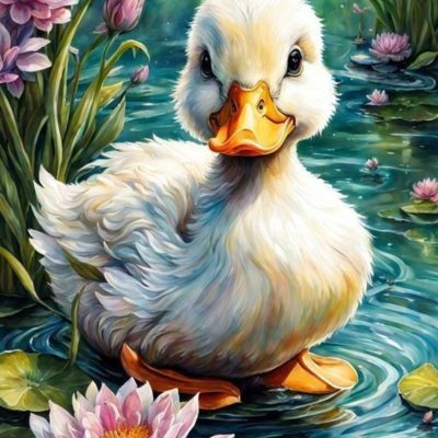 Diamond painting 40x50cm anka fyrkantig pärla